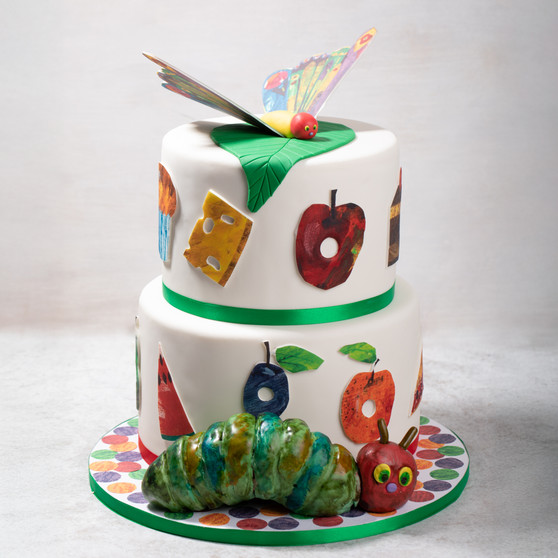 Very Hungry Caterpillar Watercolor Cake
