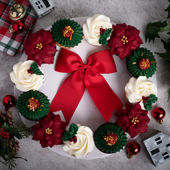 Festive Wreath Cupcakes