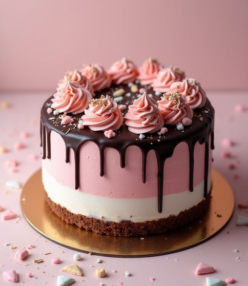 Neapolitan Drip Cake