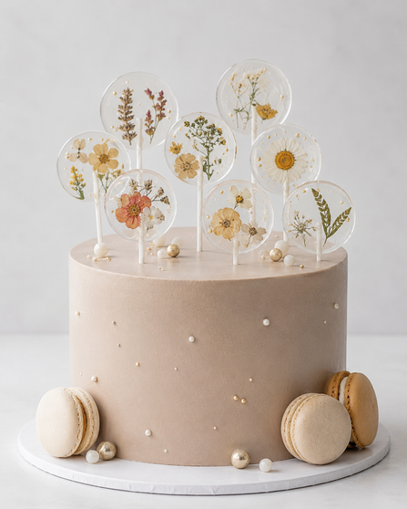 Pressed Flowers Cake