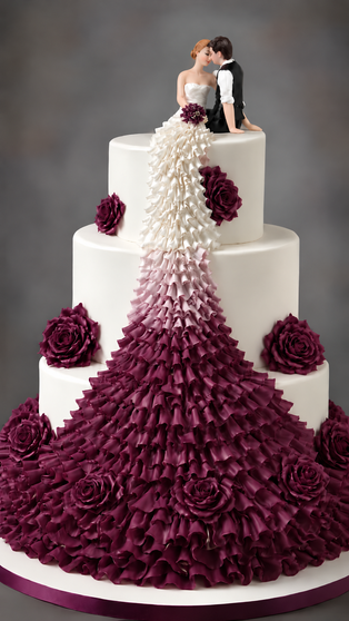 Ruffle Flow Dress Cake