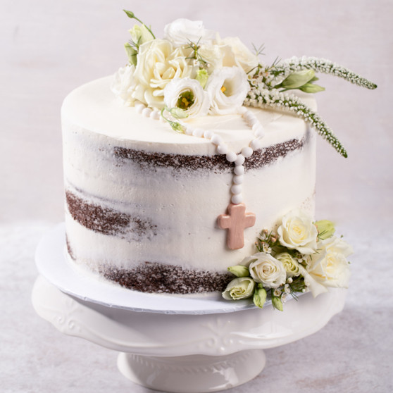 First Communion Naked Cake