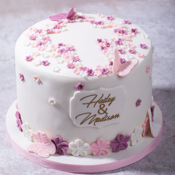 Baptism Floral Cake