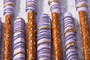 Purple Gold Dipped Pretzels