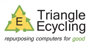 Triangle Ecycling Logo. Repurposing computers for good.