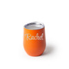 Stainless Steel Stemless Wine Glass, Orange, 12 Oz.