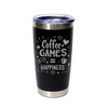 'Coffee + Games = Happiness', Stainless Steel Tumbler, 20 Oz., Choose Your Color, Made4You