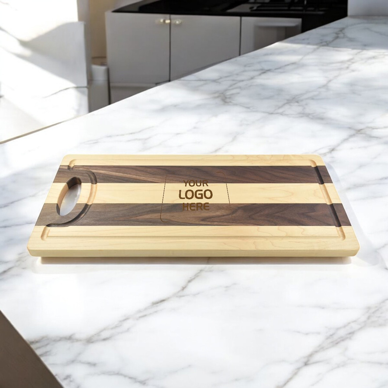 Cutting Board, Maple and Walnut, Large, 22" x 10 1⁄2" x 3/4"