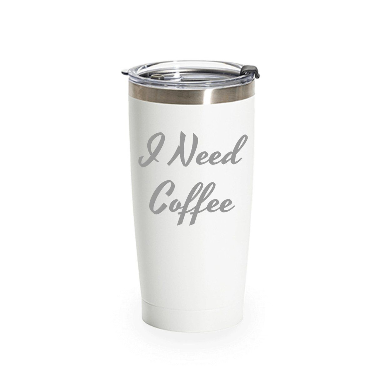 Stainless Steel Tumbler, White, 20 Oz.