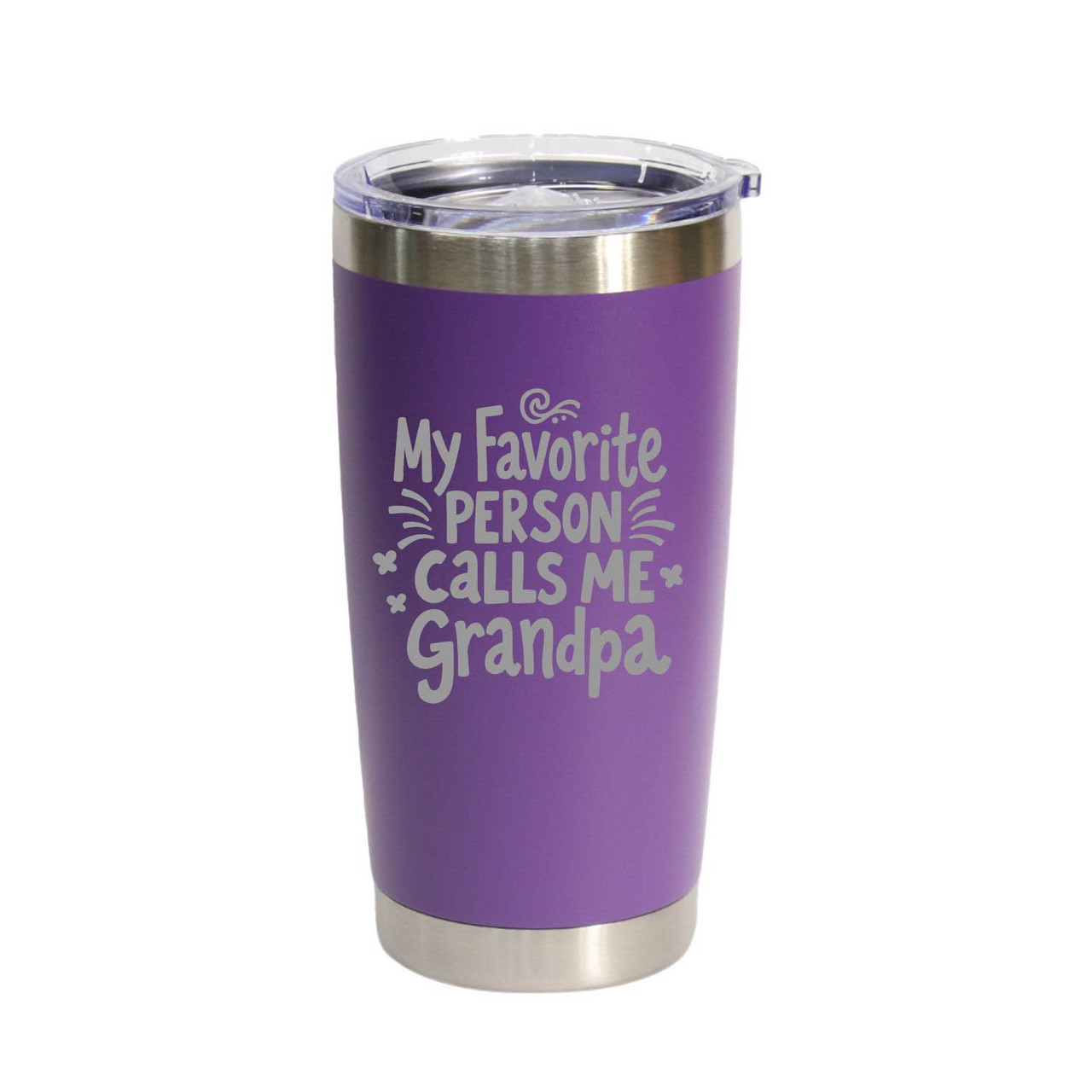 'My Favorite Person Calls Me Grandpa', Stainless Steel Tumbler, 20 Oz., Choose Your Color, Made4You