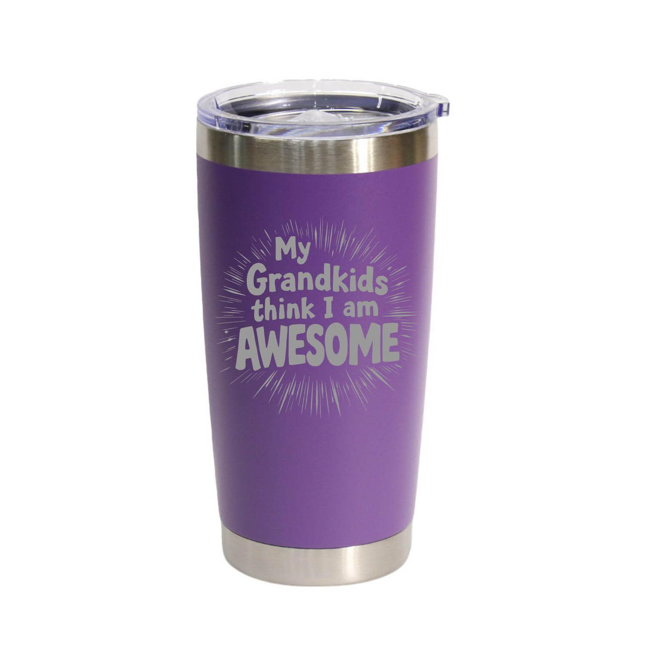 'My Grandkids Think I Am Awesome', Stainless Steel Tumbler, 20 Oz., Choose Your Color, Made4You