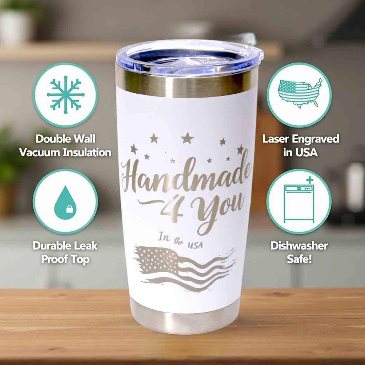 'World's #1 Dad!', Stainless Steel Tumbler, 20 Oz., Choose Your Color, Made4You