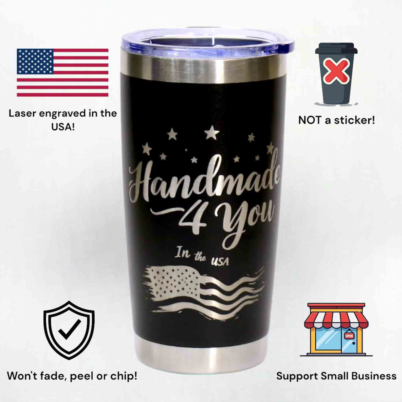 'Motherhood Powered By Love', Stainless Steel Tumbler, 20 Oz., Choose Your Color, Made4You
