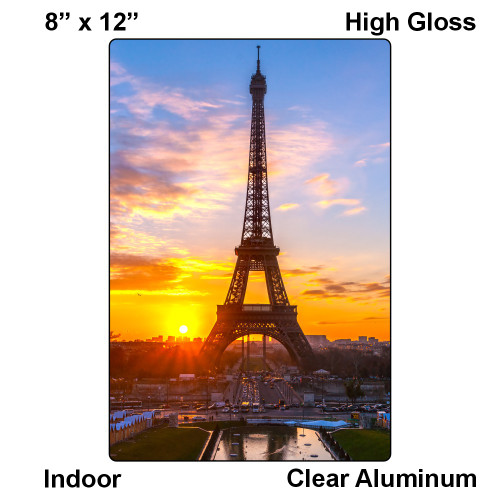 LumaPixx,  8" x 12", High Gloss, Clear Aluminum, Indoor Ultra Custom Metal Photo Print