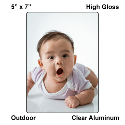 LumaPixx,  5" x 7", High Gloss, Clear Aluminum, Outdoor Ultra Custom Metal Photo Print
