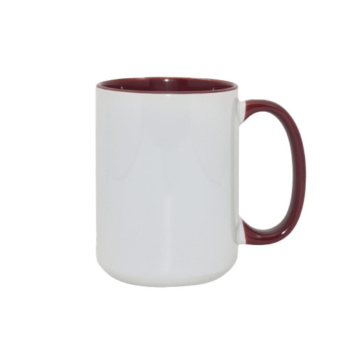 Made 4 You, Personalized Ceramic Coffee Mug, Maroon Inner Color, 15 Oz.