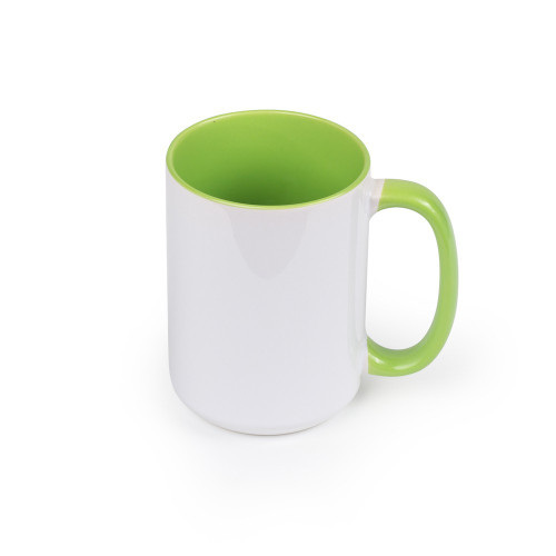 Made 4 You, Personalized Ceramic Coffee Mug, Light Green Inner Color, 15 Oz.