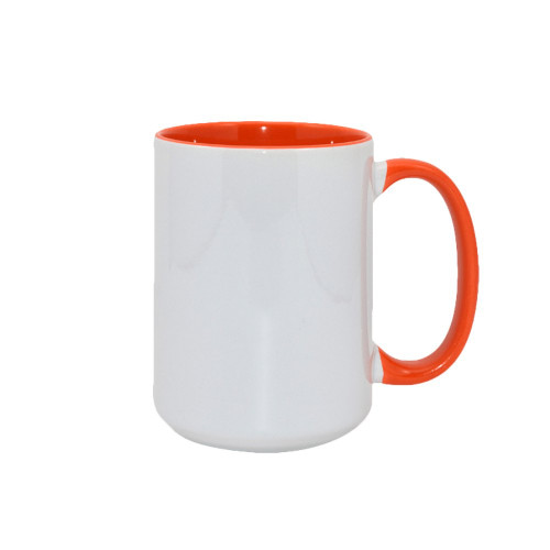 Made 4 You, Personalized Ceramic Coffee Mug, Orange Inner Color, 15 Oz.