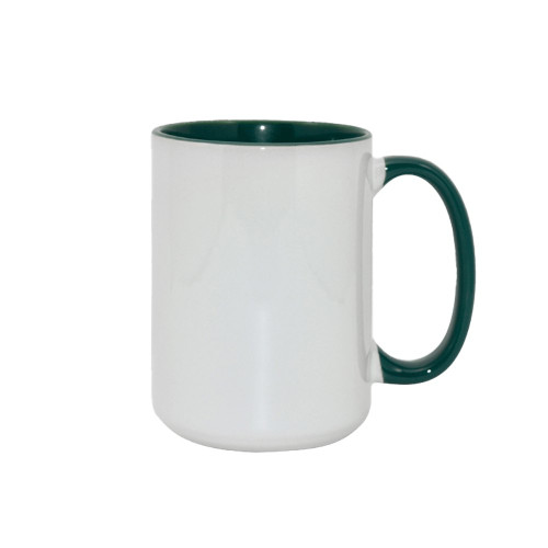 Made 4 You, Personalized Ceramic Coffee Mug, Green Inner Color, 15 Oz.
