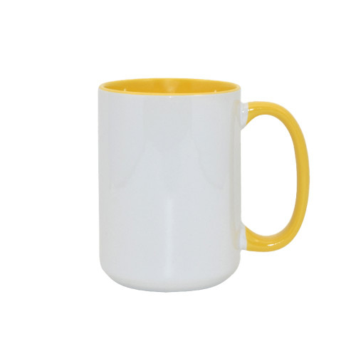 Made 4 You, Personalized Ceramic Coffee Mug, Yellow Inner Color, 15 Oz.