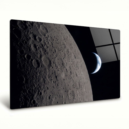 LumaPixx, Artemis II "Capturing the Details of the Moon and the Beauty of Earth" Metal Photo Print, Stunning Photo Printed on a High Gloss Chromaluxe Metal Photo Panel. Choose Your Size