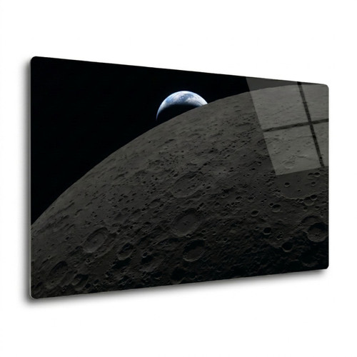 LumaPixx, Artemis II "Earthset on the Far Side" Metal Photo Print, Stunning Photo Printed on a High Gloss Chromaluxe Metal Photo Panel. Choose Your Size