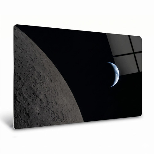 LumaPixx, Artemis II "The Edge of Two Worlds" Metal Photo Print, Stunning Photo Printed on a High Gloss Chromaluxe Metal Photo Panel. Choose Your Size