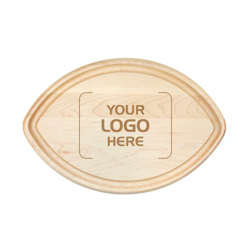 Made4You, Football Shaped Cutting Board with Juice Groove, Maple, Medium, 10" x 15" x ¾"