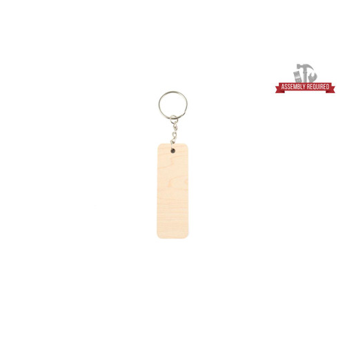 Rectangular Keychain, Maple, 3" x 1" x 0.125"