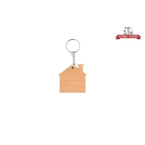 House Shaped Keychain, Cherry, 2" x 2" x 0.125"