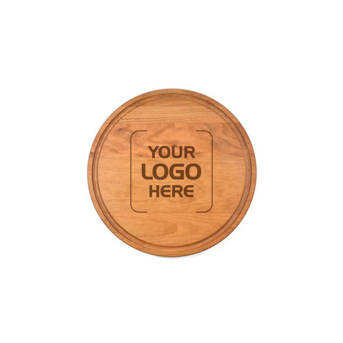 Made4You, Round Wood Cutting Board with Juice Groove, Cherry, Small, 10 ½" x ¾"