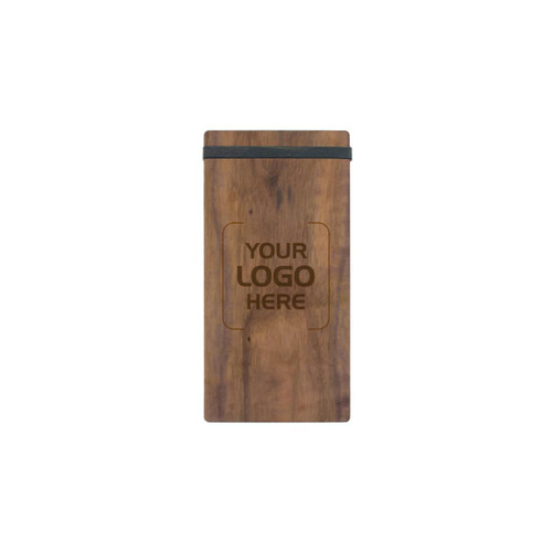 Made4You, Check Presenter with Rubber Band, Walnut, Small, 4" x 8" x ¼"