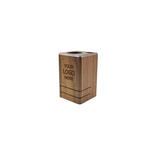 Made4You, Receipt Holder with Credit Card, Receipt and Pen Holder, Walnut, Small, 2 ½" x 2 ½" x 3 ½"