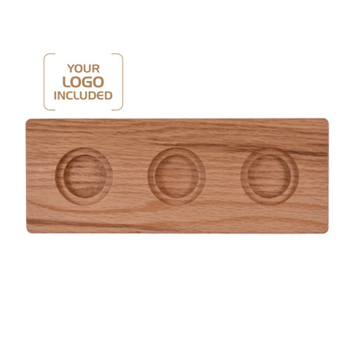 Made4You, Flight Board Tray with 3 Slots, Oak, Small,  4" x 10" x ¾"