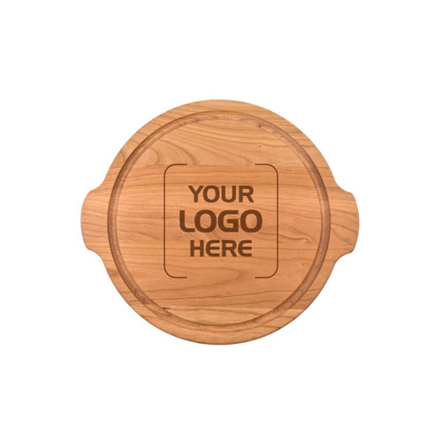 Made4You, Round Cutting Board with Handles and Juice Groove, Cherry, Small, 12" x ¾"