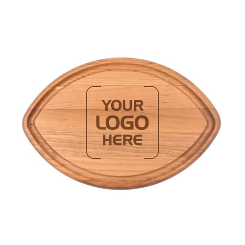 Made4You, Football Shaped Cutting Board with Juice Groove, Cherry, Medium, 10" x 15" x ¾"