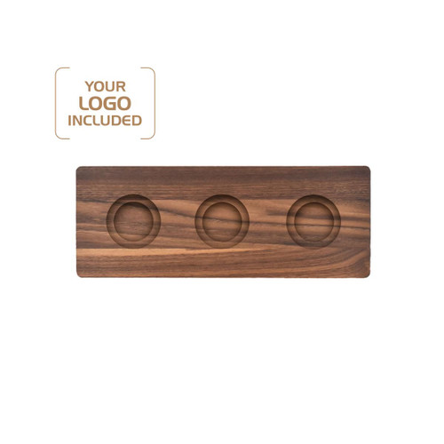 Made4You, Flight Board Tray with 3 Slots, Walnut, Small, 4" x 10" x ¾"
