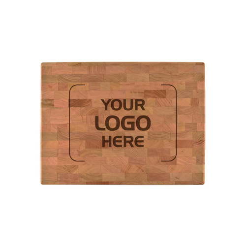 Made4You, End Grain Butcher Block with Side Handle Indents, Cherry, Medium, 12" x 16" x 1 ½"