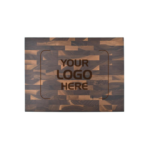 Made4You, End Grain Butcher Block with Side Handle Indents, Walnut, Medium, 12" x 16" x 1 ½"