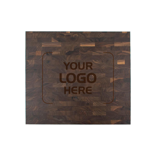 Made4You, End Grain Butcher Block with Side Handle Indents, Walnut, Large, 16" x 18" x 1 ¾"