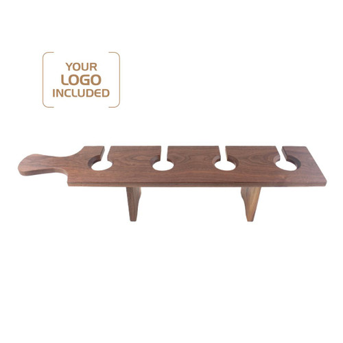 Wine Flight Board with 4 Slots, Walnut, Large, 4 ½" x 22 ½" x ½"