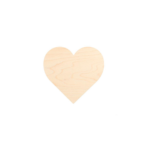 Heart Shaped Coaster, Maple, 4” x 4” x ¼"