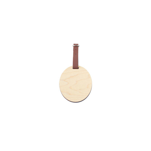 Oval ID and Luggage Tag, Maple, 2.8" x 4" x 0.125"
