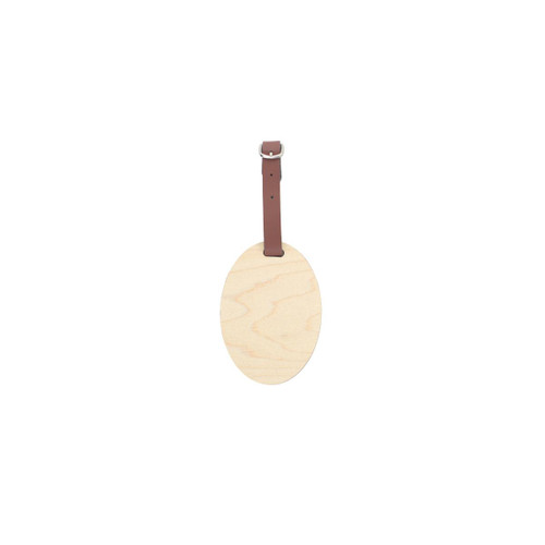 Oval ID and Luggage Tag, Maple, 2.8" x 4" x 0.25"