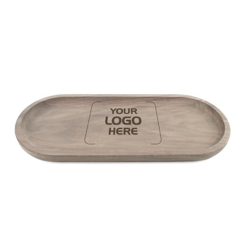 Made4You, Oval Hardwood Tray, Walnut, Medium, 5½" x 13" x ¾”