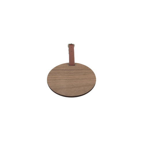Round ID and Luggage Tag, Walnut, 4" x 4" x 0.125"