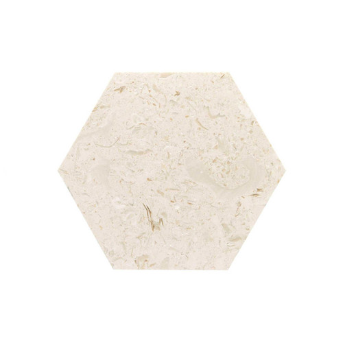Made4You, Hexagon Limestone Tile, Brushed, Beige, 8" x 8"