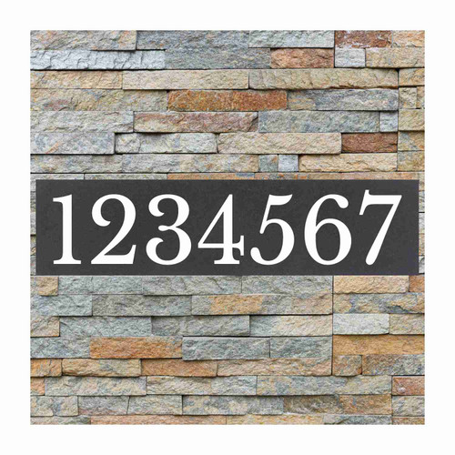 House Number and Street Sign, Black Basalt, 16" x 4"