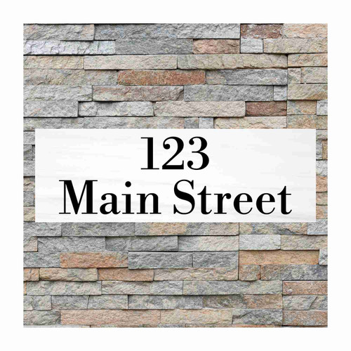 Made4You, House Number Sign, White Marble, 12" x 4"