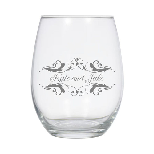 Made4You, Stemless Wine Glasses, Clear, 20 Oz., Set of 4, Style 1